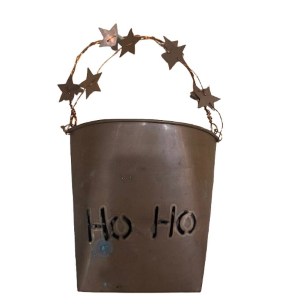 Christmas Decor Copper Ho Ho Ho Pocket Pouch Wall Art hanging